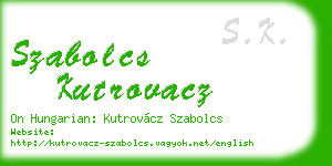szabolcs kutrovacz business card